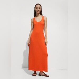 Mango orange cross back knitted dress NWT